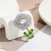 Broche de Flor Oca de Pérola Moda Retrô para Mulheres, Broche Versátil para Terno Cardigã com Strass, Alfinete de Luxo Elegante de Alta Qualidade