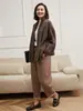 Cárdigan de Punto de Cachemira con Cuello en V para Mujer, Otoño e Invierno, de Longitud Media, sin Botones, con Bolsillo, Holgado, Estilizador, Estilo Casual