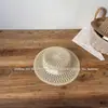 Chapéu de Palha Infantil de Verão Vazado Respirável Chapéu de Sol de Topo Plano para Uso Externo Chapéu de Praia Chapéu de Pescador de Aba Larga
