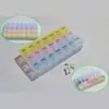 Caja para subenvasado de medicamentos de uso múltiple caja de medicamentos para la mañana, mediodía y noche dos filas tres filas cuatro filas 14 compartimentos 21 compartimentos 28 compartimentos caja de medicamentos RS-6516