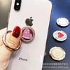 Soporte magnético para coche con hebilla de anillo totalmente metálica, redondo, brillante, con diseño de amor, adecuado para anillo de funda de teléfono móvil