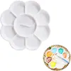 Paleta de plástico com pezinhos flor de ameixa três linhas paleta multimodelo paleta acrílica para aquarela infantil atacado