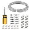 Cable de Acero Inoxidable Recubierto de Nylon de 2 mm para Valla de Jardín Exterior, Abrazadera de Tornillo de Suspensión, Kit de Carga