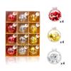 Decorações de Natal Novas Transfronteiriças 6cm Pet Plástico Bolas de Natal Decoração de Árvore de Natal Enfeites Pendurados com Laços