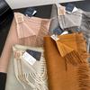 Novo Cachecol de Lã Dupla Face Duas Cores Outono e Inverno Feminino Estilo Coreano High-end Versátil Cachecol Espesso Quente Lenço