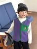 Chaleco Infantil Estilo Otoño Dibujos Animados Chaleco Interior Infantil 2025 Nuevo Conjunto de Otoño para Niños Chaleco con Bloques de Color