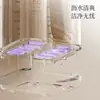 Estante de baño con compartimentos, caja de almacenamiento para cepillo de dientes y pasta de dientes montada en la pared sin taladro, organizador de artículos de tocador