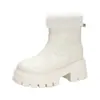 9118-3 Botas Martin de Suela Gruesa de Lana de Cordero Botines Cortos para Mujer 2026 Invierno Más Terciopelo 10cm Altura Interior Pequeña Botas que Aumentan la Altura