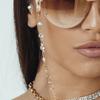 Cadena para gafas de alta calidad, cordón transfronterizo de Amazon, accesorios de joyería de metal, cadena para mascarilla colgante antideslizante de cristal blanco y negro