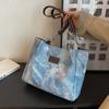 Bolsa Grande de Lona Combinável Bolsa Tote Feminina de Grande Capacidade 2022 Nova Moda Bolsa de Ombro Estudante com Textura de Alta Qualidade