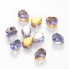 6 * 8mm gota de água fundo de ouro sintético zircão garra broca DIY arco material Branco K grampo de cabelo jóias