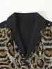 Comércio Exterior Transfronteiriço Roupas Infantis Outono 2025 Novo Conjunto de Blazer com Lapela Lantejoula Estampa de Leopardo para Meninos Roupa Formal Infantil