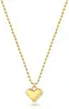 Colar Exquisito em Forma de Coração Dourado Mais Vendido no Exterior para Mulheres, Colar com Pingente da Moda em Ouro 14K/Prata em Forma de Coração Fofo