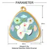 Estilo de Pintura al Óleo Europeo y Americano Flores Mariposa Pájaro DIY Colgante de Acero Inoxidable Colgante de Collar Globo Corazón Femenino Joyería de Acero de Titanio Colgante