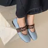 Zapatos Mary Jane de Moda con Doble Correa, Remaches, Punta Redonda y Tacón Bajo, de Piel de Oveja de Capa Superior, Estilo Vintage Otoño 2026
