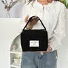 Bolsa de Mão de Veludo Cotelê Estilo Coreano, Simples, Leve, Bolsa de Cosméticos Portátil de Grande Capacidade, Bolsa Pequena de Lona de Mão Tendência e Fashion