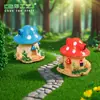 Adornos de paisaje en miniatura de casa de hongo, manualidades de resina, casa de villa, accesorios de decoración de cuento de hadas soñador DIY