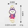 Acessórios Atacado Padrão Labubu Desenho Animado Liga de Zinco Pingente de Gotejamento Óleo Colar Pulseira Pequeno Pingente Joias Criativas DIY Dupla Suspensão