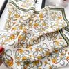 Pañuelo cuadrado pequeño verde fresco estilo coreano Pañuelo fino para la cabeza Moda Todo combina Patrón espiga Chal bufanda de terciopelo de imitación Bufanda