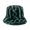 Otoño e Invierno 2022 transfronterizo Amazon sombrero de pescador de felpa sombrero cálido de moda para el frío sombrero de cuenca retro con rayas de onda para mujer comercio exterior
