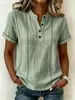 Site Independente Transfronteiriço 2026 Amazon Verão Solta Casual Popular Botões Estampada Gola Alta Manga Curta Camisa Feminina