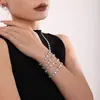 Ou Maika Aço Inoxidável Gumsophila Zircônia Incrustada Corrente Feita à Mão Pulseira de Alto Tecido Joia Revestida com PVD com Ouro Verdadeiro 18K