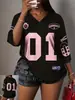 Talla Europea TransfronterizaRetro Casual Cómodo Deportivo para Mujer Cuello en V Manga Corta No. 01 Camiseta Transpirable Impresa en 3D