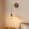 Luminária de parede para cabeceira de quarto na cor caqui, estilo vintage, novo design retrô, adequada para halls e corredores, com cobertura de tecido