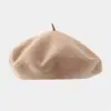 Boina de Lana de Color Sólido de Alta Calidad para Mujer, Sombrero de Invierno Versátil, Sombrero de Artista Retro Estilo Japonés, Artículo Más Vendido