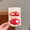 Clip para el pelo de niños para Año Nuevo de Otoño e Invierno Clip de Peluche Rojo Dibujos Animados Clip BB Borde de Encaje Lindo Clip para Flequillo Lateral de Niña Pequeña