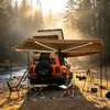 Tienda de campaña triangular de techo de gran espacio de 130 cm con puerta frontal, toldo de lluvia Oxford 600D, escalera plegable de aluminio estándar de 2,3 metros