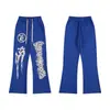 Sudadera con capucha y estampado de Estrella del Infierno Retro Americano Desgastado Pantalones Casuales Sueltos Hip-Hop Traje de Pareja para Hombres y Mujeres