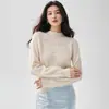 Suéter de Punto de Cachemira Jacquard Calado de Cuello Alto para Mujer, Otoño/Invierno 2026, Estilo Suave, Corte Holgado, Suéter que Reduce la Edad