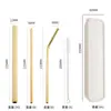 Amazon transfronterizo acero inoxidable 304 pajilla color titanio plateado café té de leche bebida pajilla metálica extendida juego
