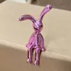 Adorno de conejo 3D de moda de lujo ligero transfronterizo, conejo de orejas largas electroplateado adhesivo, producto lindo y divertido, adorno de oso violento