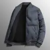 Chaqueta de Algodón para Hombre con Cuello de Béisbol, Acolchado de Diamantes Rellena de Plumón, Cuello y Puños de Canalé, Multicolor, Abrigo Cálido para el Viaje Diario