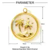 Brincos Pingente Estrela do Mar Árvore de Coco Óleo Pingando Férias Aço Titânio DIY Brincos Pingente Feminino Concha Aço Inoxidável Colar Acessórios de Joias