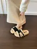 Pantuflas Peludas de Terciopelo Grueso Estilo Coreano para Mujer, Para Usar en Exteriores, Nuevo Estilo 2026, Otoño/Invierno, Sin Cordones, Pantuflas de Algodón Birkenstock para Personas Perezosas Retro