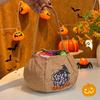 Bolsa de dulces bordada a mano de Halloween, accesorios de decoración navideña para niños, cubo de linterna de calabaza para festival de fantasmas, dulces de Halloween