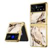 Aplicable a la carcasa del teléfono móvil Samsung Flip4 5G, pantalla plegable de mármol, cubierta protectora resistente a caídas para teléfono móvil, nueva moda de comercio exterior