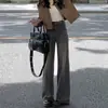 Jeans Gruesos con Forro de Felpa Talla Grande para Mujer, Nuevo Estilo Otoño e Invierno 2025, Pantalones Cálidos de Pierna Recta de Cintura Alta de Largo Completo y Pierna Ancha para Mujeres de Talla Grande