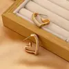 Pendientes de Corazón con Microincrustaciones de Diamante Transfronterizos para Mujer, Pendientes de Gama Alta Estilo Ins de Lujo Ligero Nicho Otoño e Invierno, Pendientes de Aro Elegantes