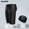 Cueca de Natação Masculina para Competição Transfronteiriça, Shorts de Banho Boxer de Cinco Pontos de Secagem Rápida, Touca de Natação, Conjunto de Óculos de Natação com Grau Eletrodepositado de Alta Definição