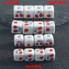Cuentas Cerámicas Cuadradas Impresas de Cerezas Pintadas a Mano con Agujero Grande para Collar Pulsera Materiales DIY Cuentas Sueltas Cuentas Cuadradas Grandes