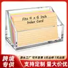 Caja de almacenamiento de índice acrílico transfronteriza, caja para notas, organizador de recetas, caja de índice transparente para escritorio de oficina