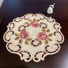 Venta al por mayor de fábrica comercio exterior posavasos redondo bordado estilo nórdico hecho a mano tela calada aislado tapete de mesa