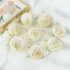 Novo estilo pequena borda desfiada botão de chá cabeça de flor rosa de fevereiro grampo de cabelo DIY acessório de cabelo faixa de cabeça decoração de flor material para foto