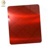 Grande painel de espelho de aço inoxidável vermelho chapeamento a vácuo China fio vermelho desenho jateamento de aço inoxidável placa decorativa fabricantes