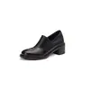Zapatos de Cuero Estilo Británico Nuevos Otoño 2026, Tacón Medio Simple, Cómodos para Trabajadores de Oficina, Suela Suave, Antideslizantes, Zapatos para Mamá