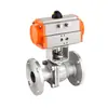 Válvula de bola neumática con brida Q641F-16P/C acero inoxidable acero fundido válvula de bola con brida para vapor a alta temperatura válvula de cierre rápido